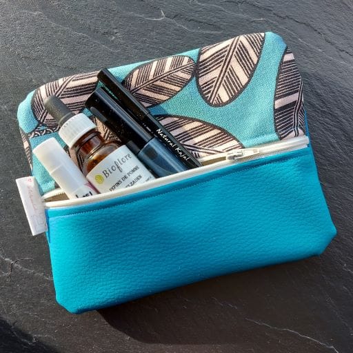 Pochette plate / feuilles turquoise – Image 2