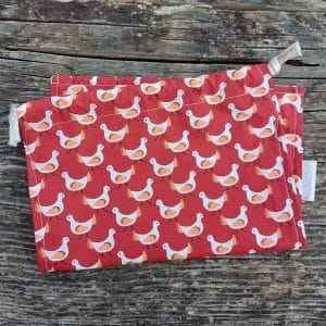 sac à vrac coton lavable rouge bordeau poules