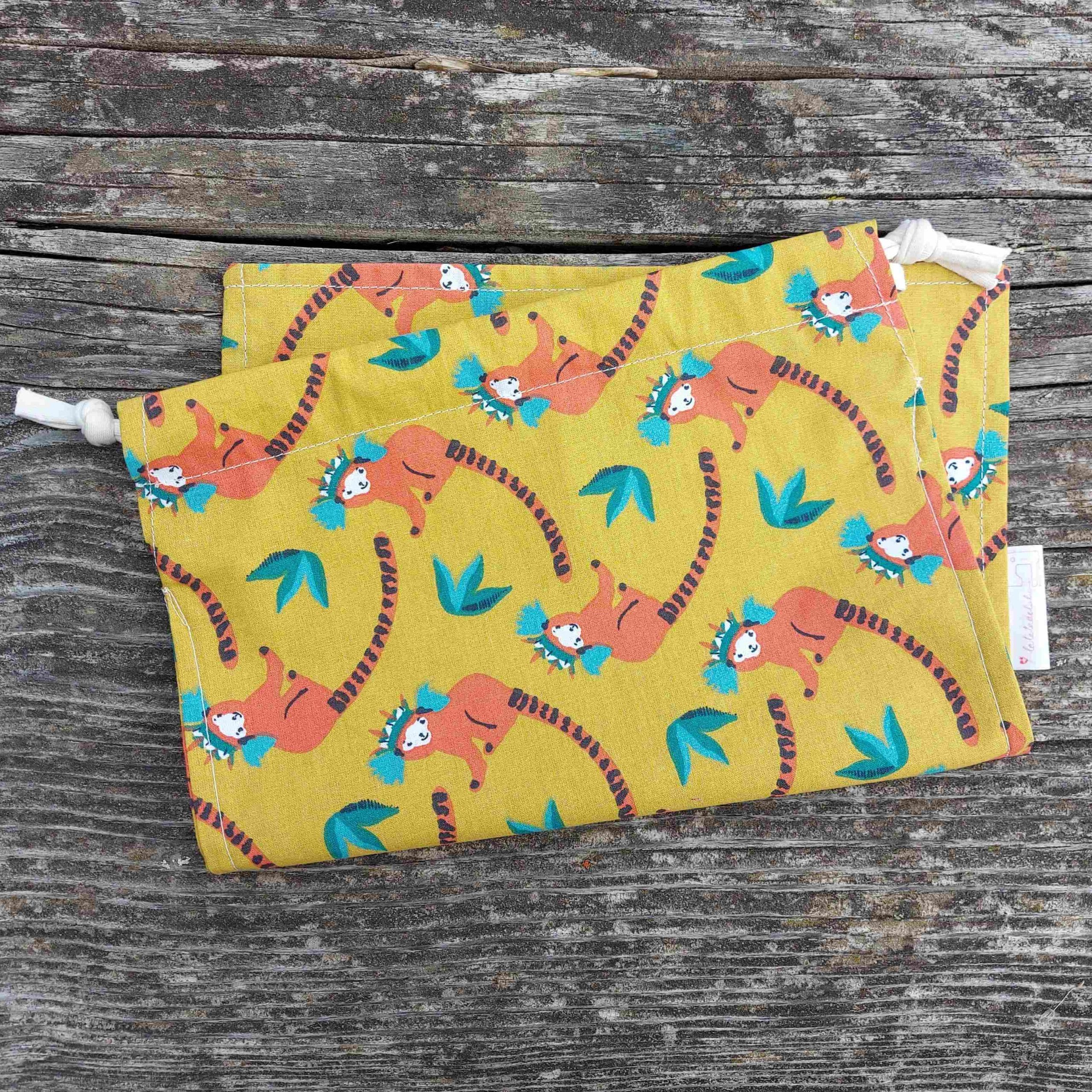 sac à vrac coton lavable curry singes