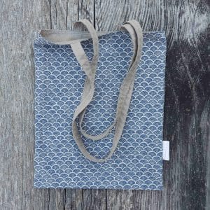 tote bag toile coton pratique arc en ciel bleu sushi vague