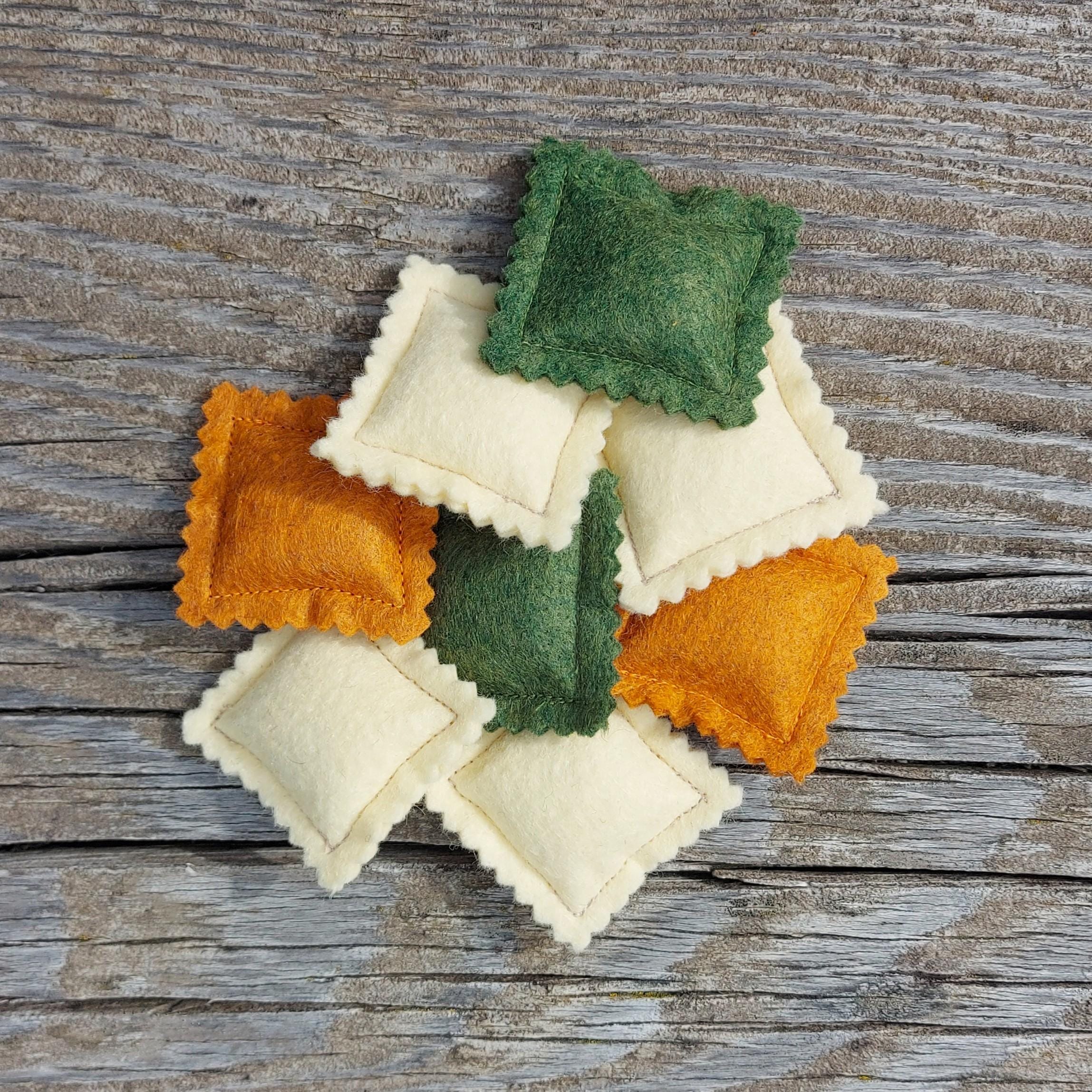 raviolis tricolores en feutrine
