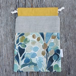 sac à pain lin et coton motif végétal coloré aquarelle