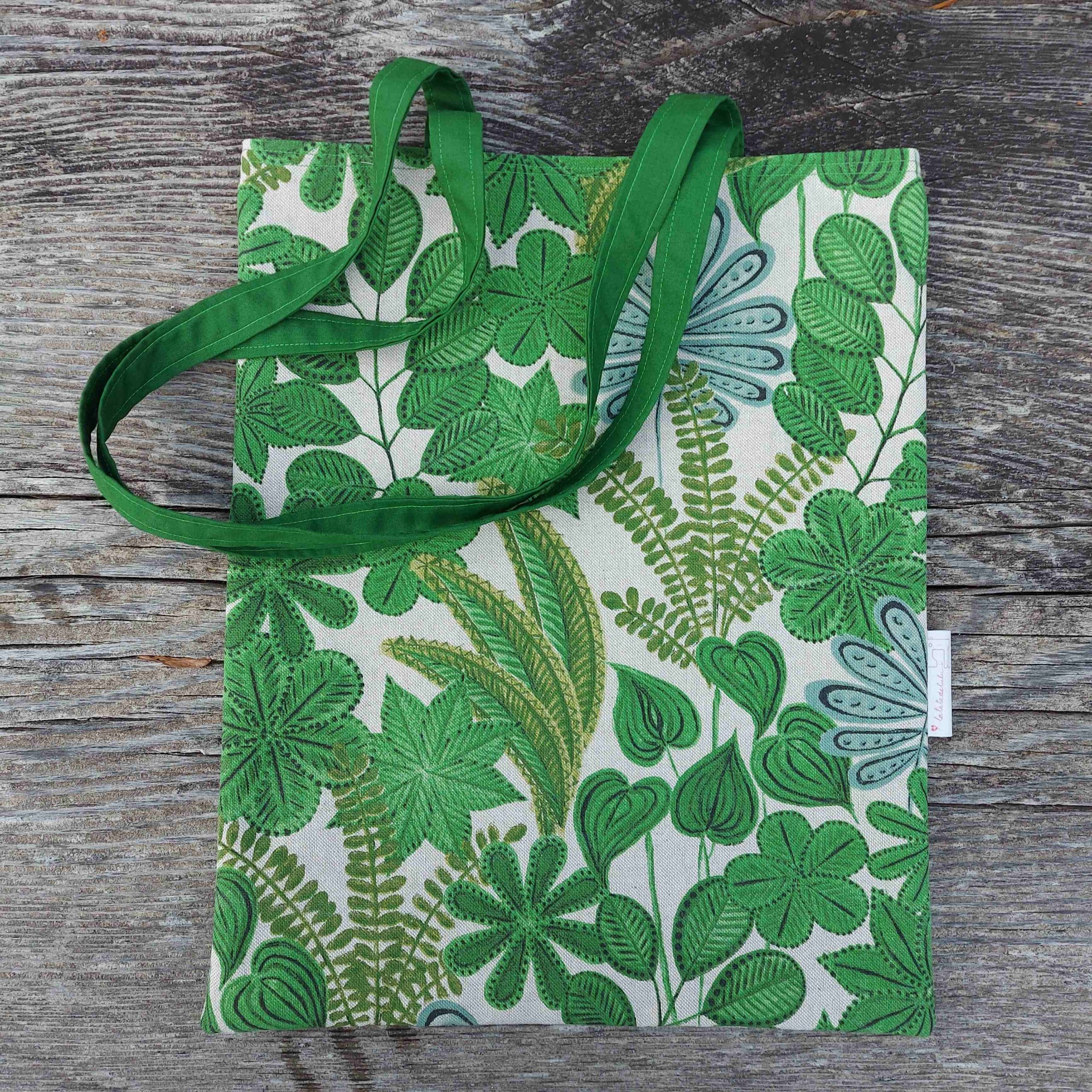 tote bag toile coton pratique feuillage jungle nature pré cueillette