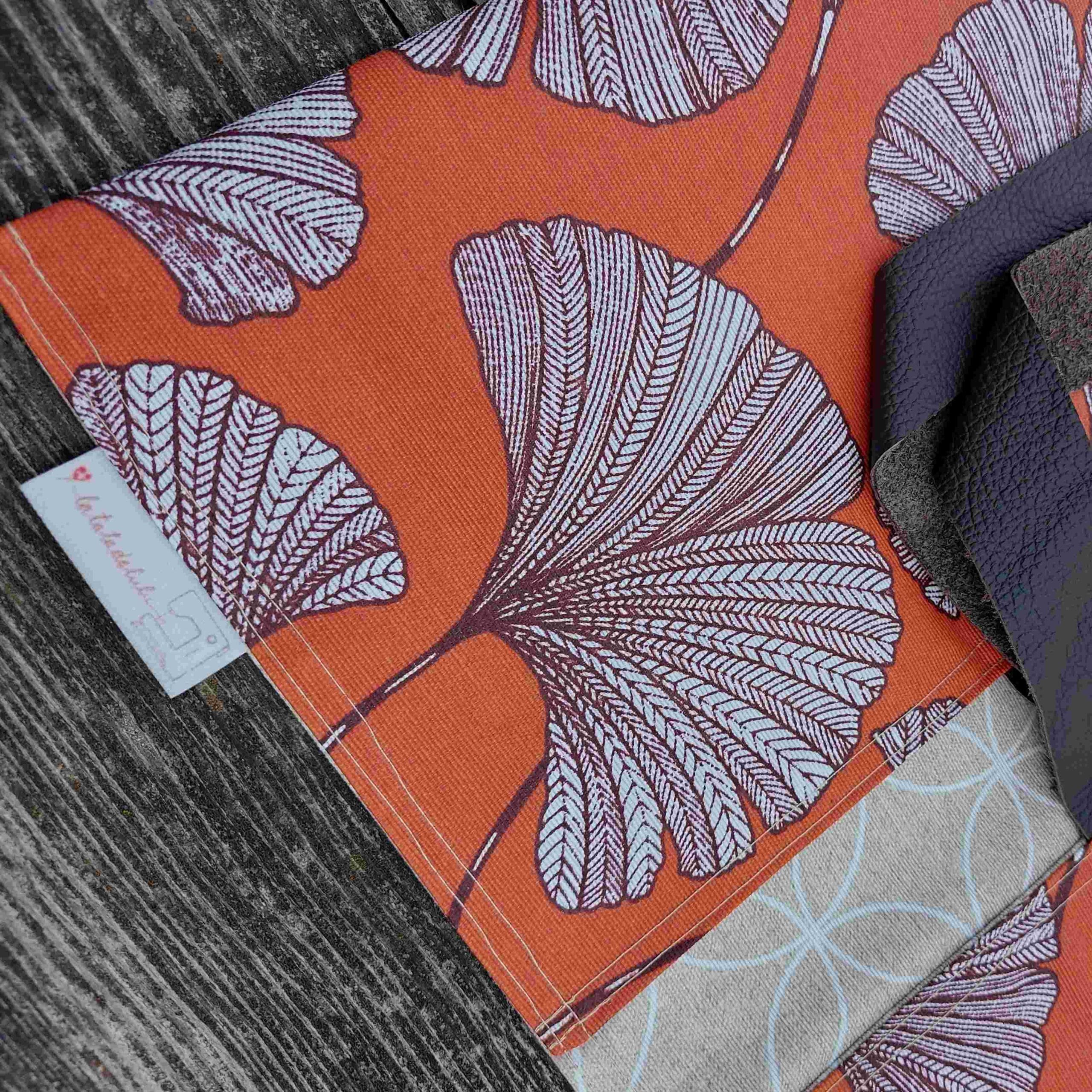 sac à tarte réutilisable pognées cuir ginko lavable